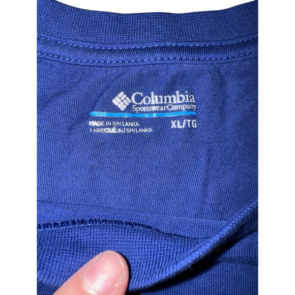 Columbia Women’s Loose Fit Blue Tiffany Logo Tee Size XL - Picture 6 of 10